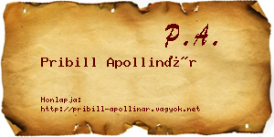 Pribill Apollinár névjegykártya